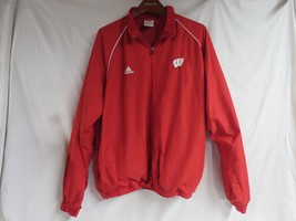 Adidas Wisconsin Badgers Men&#39;s Zippered Long Sleeve Warmup Jacket Size XL - $8.86