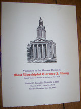 1965 VINTAGE MASONIC HOME UTICA NY PROGRAM TOMPKINS CHAPEL CLARENCE HENRY - $5.93