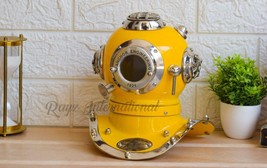 US Navy Mark V Diving Helmet - Deep Sea Scuba Diving Helmet - Yellow Marine Navy - £81.90 GBP