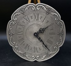 Norwegian Haugrud Pewter 8” Clock Norway Vintage Scholer Roman Numeral - £46.97 GBP