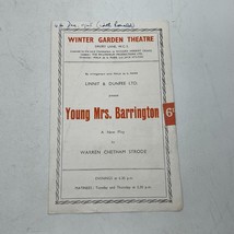 Playbill Theater Program Winter Garden Theatre Young Mrs. Barrington - $35.65
