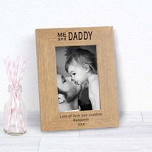 Personalised Me And Daddy Wooden Photo Frame, Gift, Dad&#39;s Birthday, Dad ... - £11.67 GBP