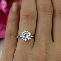 Solitaire 2.25Ct Simulated Diamond 925 Sterling Silver Engagement Ring Size 5.5 - £107.75 GBP
