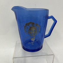 Vintage Shirley Temple 4.5” Tall Cobalt Blue Depression Glass Pitcher - £8.87 GBP