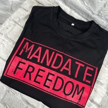 Mandate Libertà Grafico Uomo Grande T-Shirt Cotone Nero - $15.58