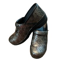 Dansko Womens Slip On Clogs Shoes Nurse Size EU 39 US 8 Black Silver Floral - £25.61 GBP