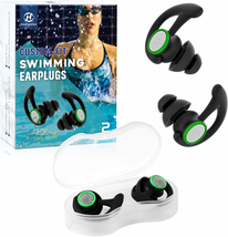 2 Pairs Ear Plugs for Swimming Adults, Hearprotek Reusable Custom-Fit Swim Water - £22.72 GBP