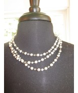 Beautiful Napier 3 Strand Gray and Pearl Bead Necklace Gently Used - £7.91 GBP