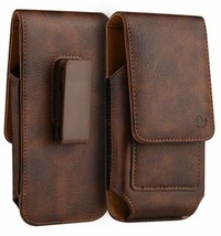 For LG V50 ThinQ - Brown PU Leather Vertical Holster Pouch Swivel Belt C... - £15.90 GBP