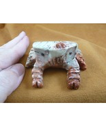 (Y-CRA-400) white red Crab carving SOAPSTONE carving stone figurine love... - £14.88 GBP