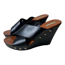 Jessica Simpson Jozie Black Wedge Sandals Size 9.5M - £31.05 GBP