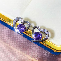 Earrings Loving Heart Zircon Stud Earrings  Earrings Valentine&#39;s Day Gift For Gi - £8.11 GBP