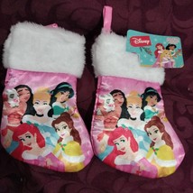 2 Disney Princess Christmas Satin  Stockings  8&quot; New - £7.77 GBP