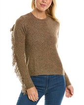 Autumn Cashmere fringed crew sweater in Brownie - size M - £134.10 GBP