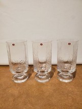 3 Vintage IITTALA KALINKA Iced Tea Water Glasses Clear &amp; Icicle Made In ... - $74.25