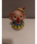 Vintage Bisque Ceramic Clown Head Revolving Music Box Plays &quot;Send In The... - £13.23 GBP