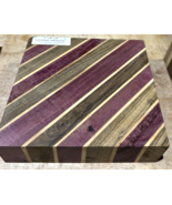 ONE (1) BEAUTIFUL DIAGONAL LAMINATED BOWL BLANK WOOD LUMBER 8&quot; X 8&quot; X 2&quot; L2 - $67.17 CAD