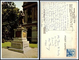 MASSACHUSETTS Postcard - Boston, Benjamin Franklin Statue S7 - £2.71 GBP