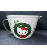 Hello Kitty Ceramic Christmas Wreath Tree Dress Mixing Batter Bowl Spout... - £36.82 GBP