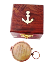 Grow Old Personalized Engraved Antique Brass Compass in Wooden box - £21.79 GBP