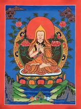 ORIGINAL HAND PAINTED TSONKHAPA/JE RINPOCHE/ZONGKAPA TIBETAN THANGKA PAI... - $2,385.81 MXN