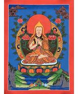 ORIGINAL HAND PAINTED TSONKHAPA/JE RINPOCHE/ZONGKAPA TIBETAN THANGKA PAI... - €111,33 EUR