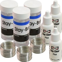 3 Rolls Stay Brite Silver Solder Lead Free Kit &amp; Flux Soldering Crafting Tools - £57.42 GBP