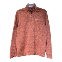 Eddie Bauer Mens Red-Brown Heather Snap Long Sleeve Pullover Sweatshirt Medium - £11.77 GBP