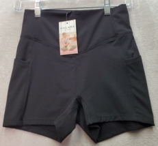 Halara Compression Shorts Womens Small Black Nylon Pockets Casual Elasti... - $26.76