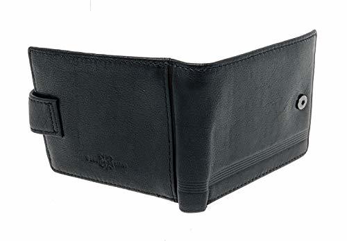 Texas West Genuine Plain Leather Men's RFID Short Bifold Buckle Wallet in 2 colo Item image 11