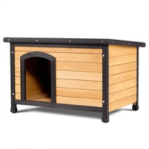 Large Wood Log Cabin Style Outdoor Dog House - £291.53 GBP