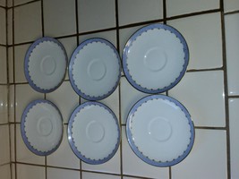 6 Saucers Charles Ahrenfeldt AHR93 Limoges France Lattice Floral - £29.86 GBP