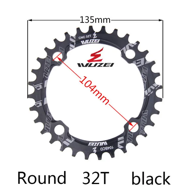 WUZEI Chainring 104BCD Round 32 34 36 38 40 42T tooth Narrow Ultralight MTB Moun - $46.91