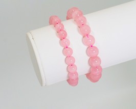 Genuine Madagascar Rose Quartz Stretchy Bracelet, 8mm/10mm, - £6.35 GBP+