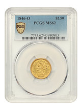 1846-O $2.50 PCGS MS62 - $12,731.25