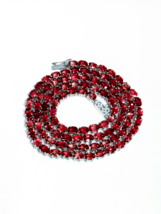 Garnet Tennis Necklace Oval Garnet Tennis Chain Natural Red Garnet Tennis Chain - £190.24 GBP+