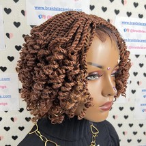 Short Curly Senegalese Kinky Twist Braids Twisted Braided Lace Closure Wigs  - £131.80 GBP