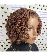 Short Curly Senegalese Kinky Twist Braids Twisted Braided Lace Closure Wigs  - $168.30
