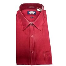 VTG 70s Towncraft Burgundy Luster Shirt NWT Deadstock 15.5 32/33 Mod Disco - $69.95