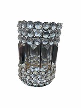 American Style Clear Silver Glass Crystal Votive Holder Decorative Candl... - $23.67