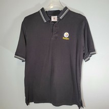 Pittsburgh Steelers Mens Polo Shirt Large Short Sleeve Black - $13.98