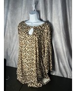 Monnuro Tunic Blouse Shirt Tops Women Plus Size 2X Leopard  Casual Soft - £15.71 GBP