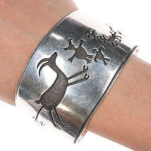 7&quot; Heavy Cecil Ashley Navajo sterling petroglyph cuff bracelet - $589.05