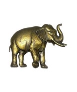 Vtg JJ Jonette Brass Elephant Brooch Pin Trunk Up Safari Animal Zoo 80s-... - £12.70 GBP