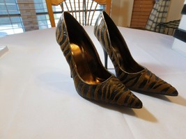 Miss Me Women&#39;s Ladies Shoes High Heels Brown Black Zebra Stripe Size Variations - £29.22 GBP