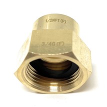 Lead-Free G Thread (Metric BSPP) Female to NPT Female Adapter (3/4&quot; x 1/2&quot;) - £11.59 GBP