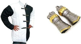 Combo pack of Medieval Ear  Arming Gauntlets Gloves with Gambeson - £111.57 GBP+