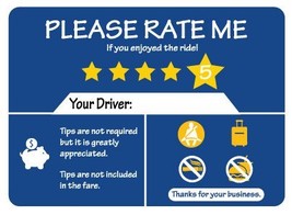 Picniva 2Pack 5&quot; Blue Tip and 5 Stars Rating Taxi Notice/Warning/Reminde... - $183.35 MXN