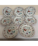 (8) VTG Farberware ‘White Christmas’ Salad Plates 7.5” Katherine Bobanovsky - £31.72 GBP
