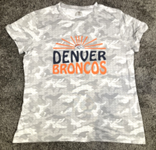 Denver Broncos Shirt Womens XXL Gray Camo NFL Team Apparel Short Cap Sle... - $18.69